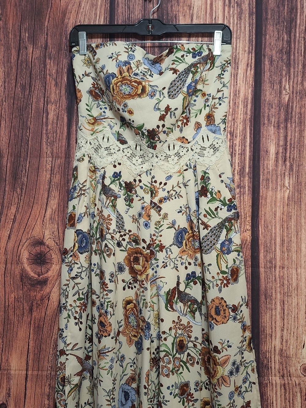 Strut & Bolt Strapless Floral Lace-Trim Jumsuit Womens Size Small!